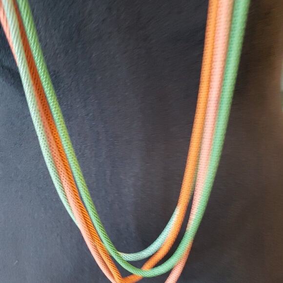 Womens Fashion Multicolor Macrame Cord Fabric Roop Long Collar Necklace Jewelry - Picture 3 of 6